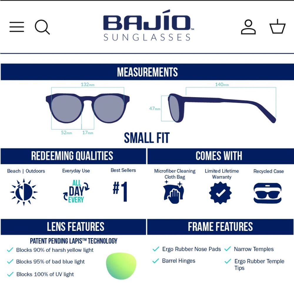 Bajío Paraiso Black Sunglasses with Polarized Green Mirror Lenses Fishing - Picture 11 of 12